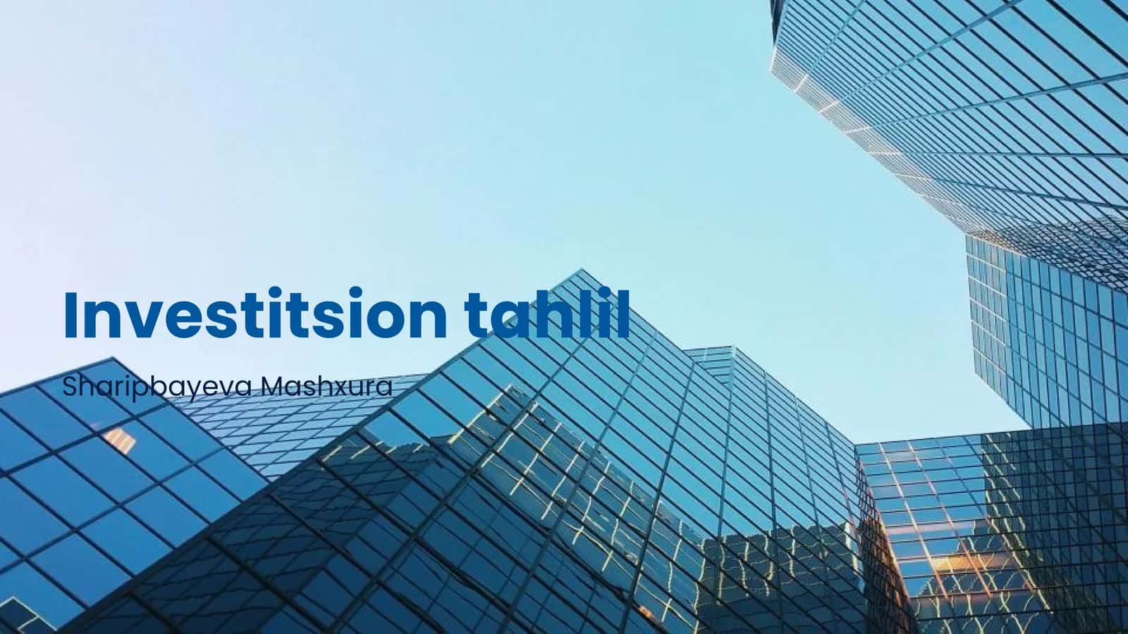 Investitsion tahlil