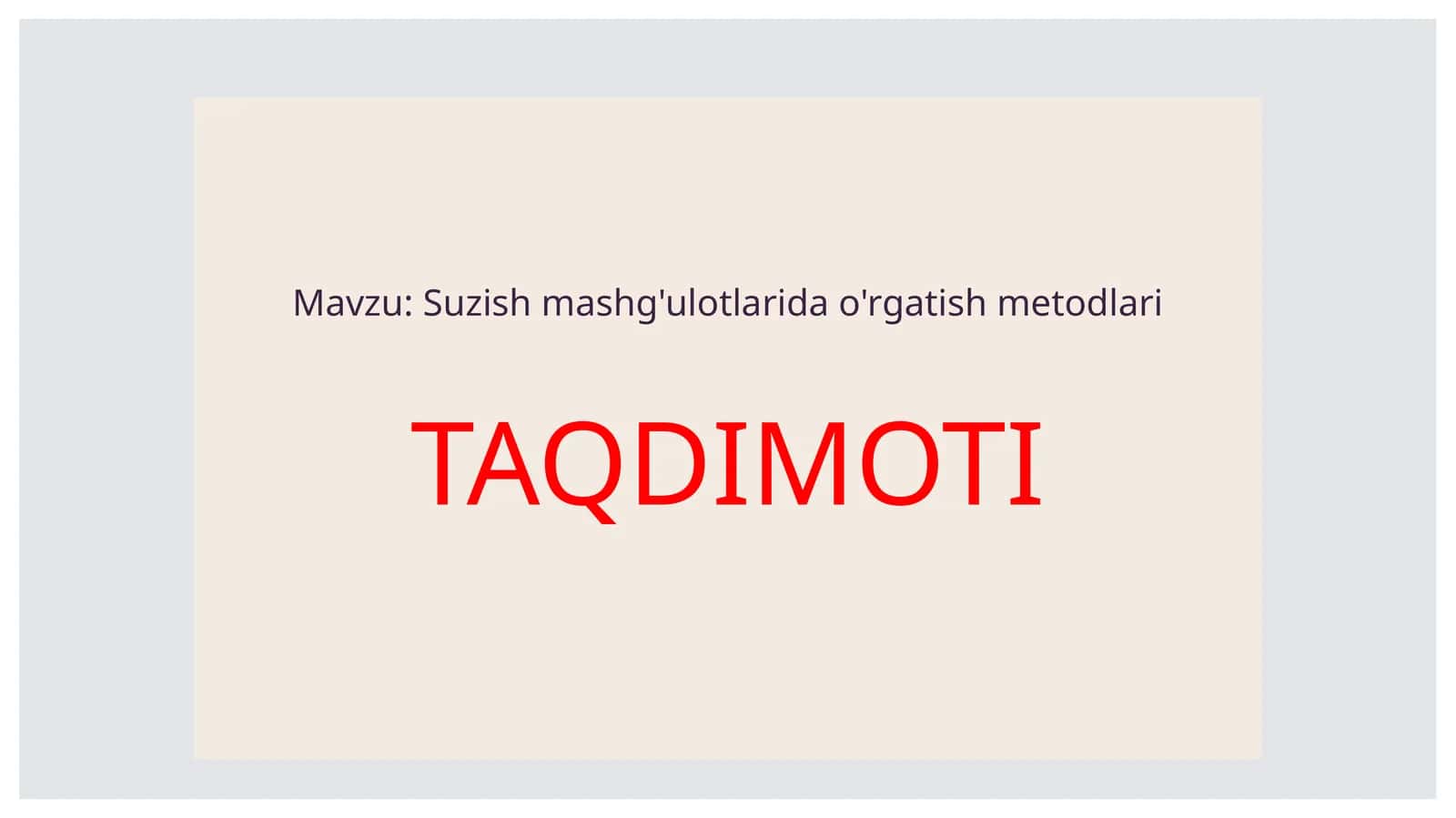 Suzish mashg'ulotlarida o'rgatish metodlari