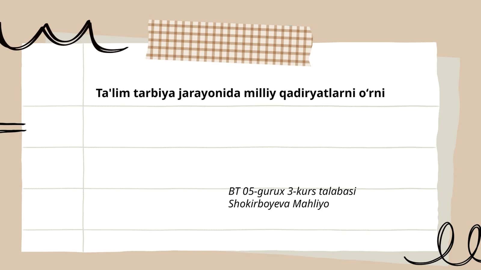 Ta'lim tarbiya jarayonida milliy qadiryatlarni oʻrni