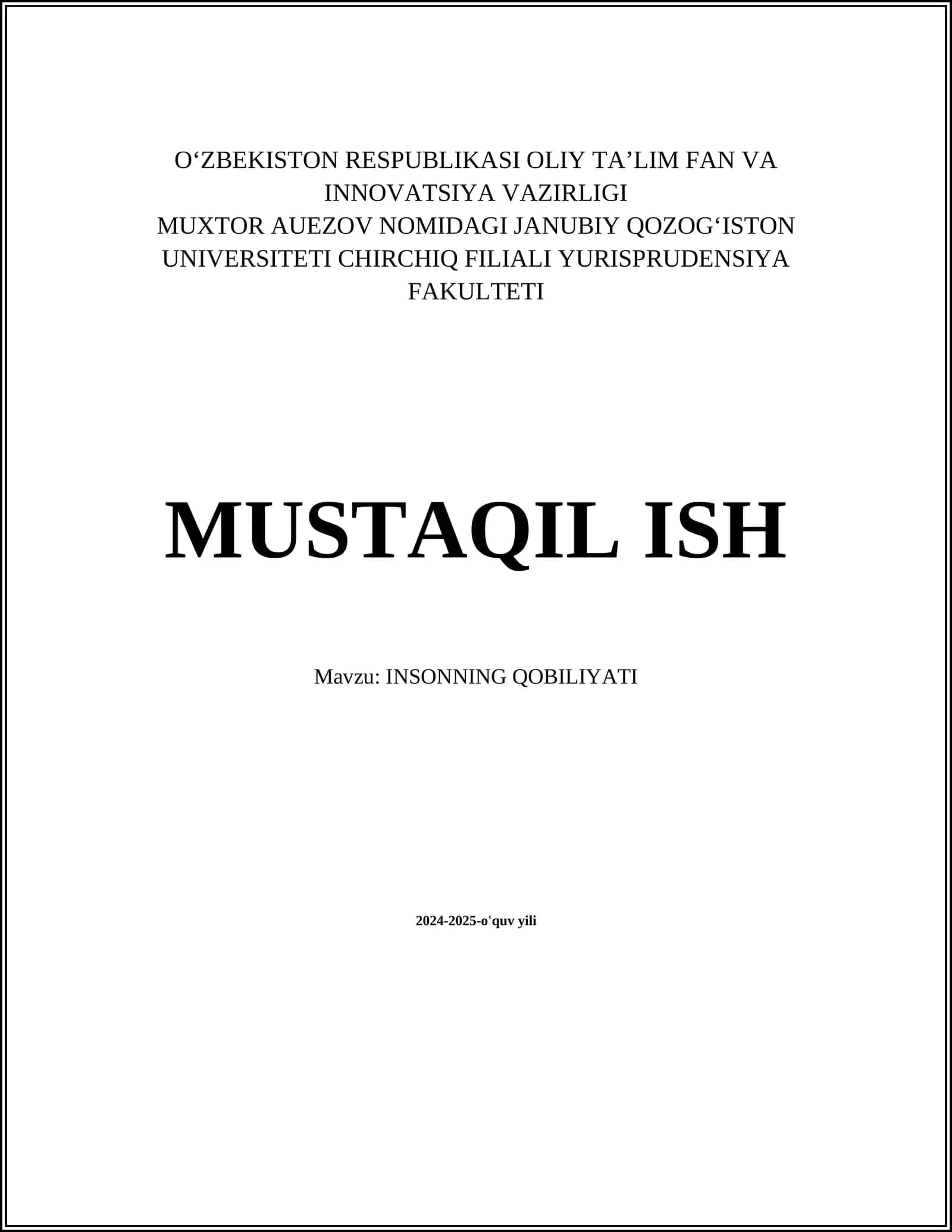 INSONNING QOBILIYATI