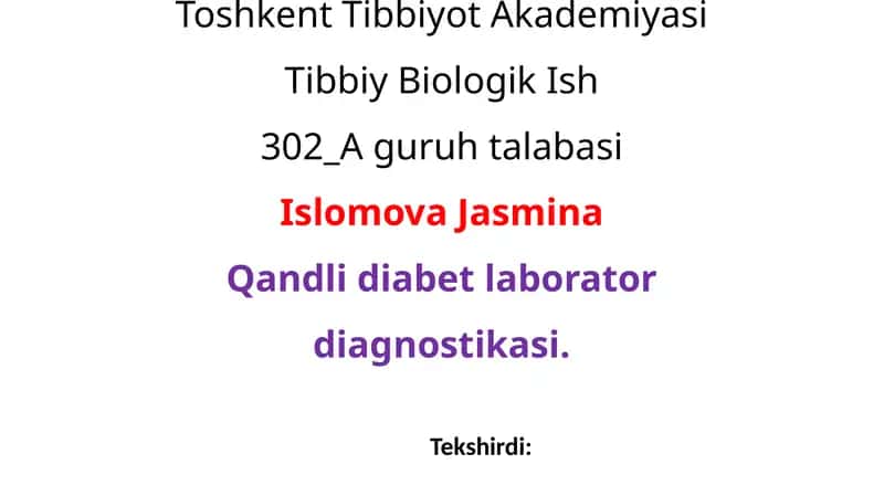 Qandli Diabet.