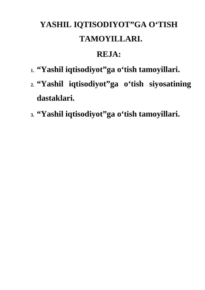 Yashil iqtisodiyot