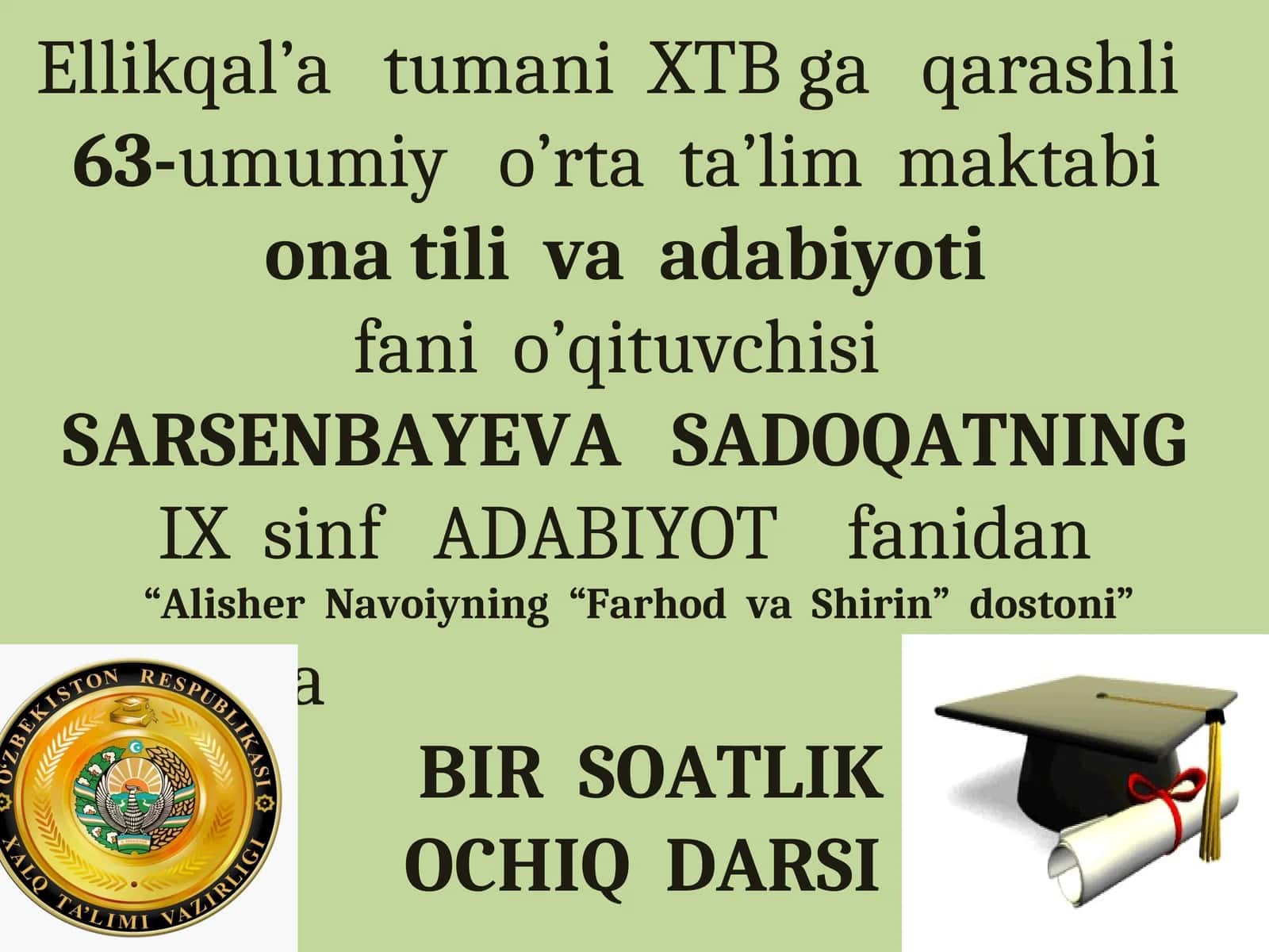 Alisher Navoiyning “Farhod va Shirin” dostoni