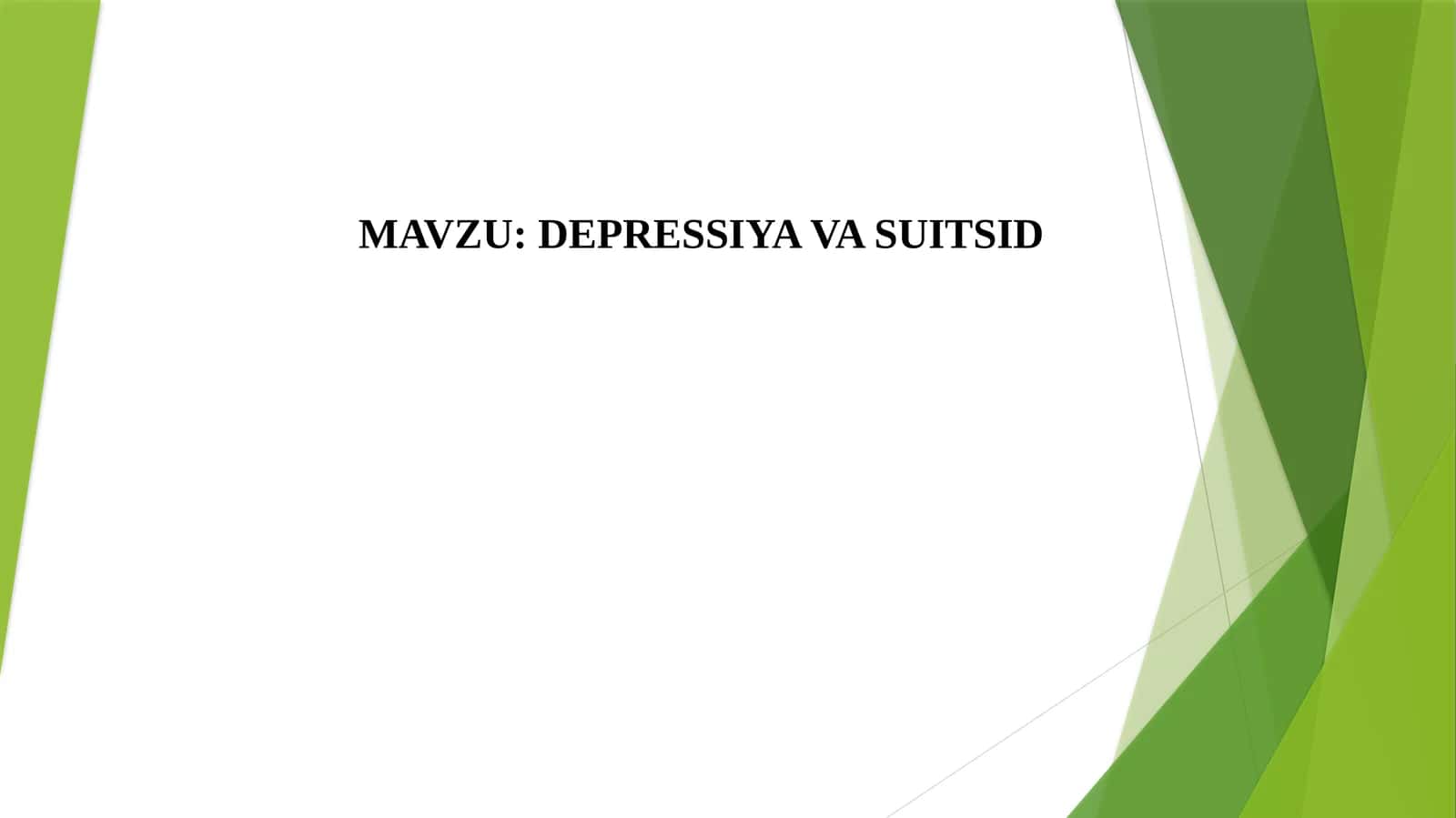 DEPRESSIYA VA SUITSID