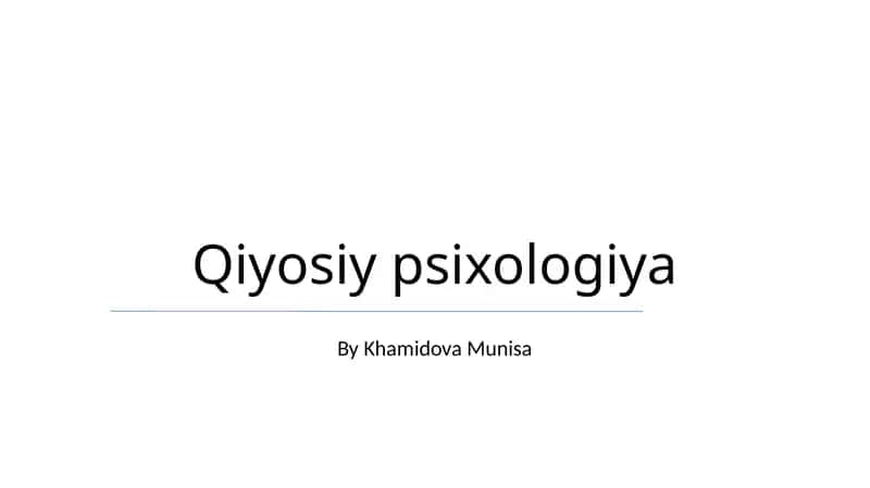 Qiyosiy psixologiya