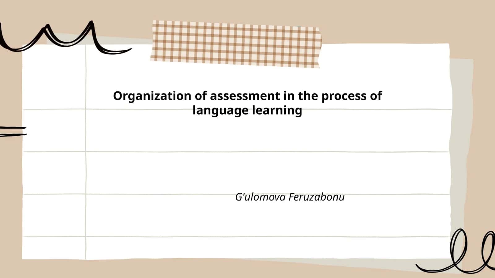 Organization of assessment in the process of language learning
