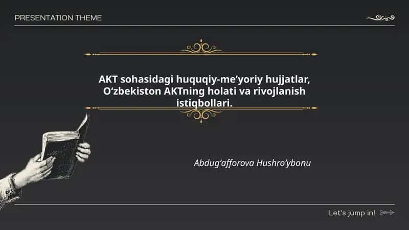 AKT sohasidagi huquqiy-meʼyoriy hujjatlar, Oʻzbekiston AKTning holati va rivojlanish istiqbollari