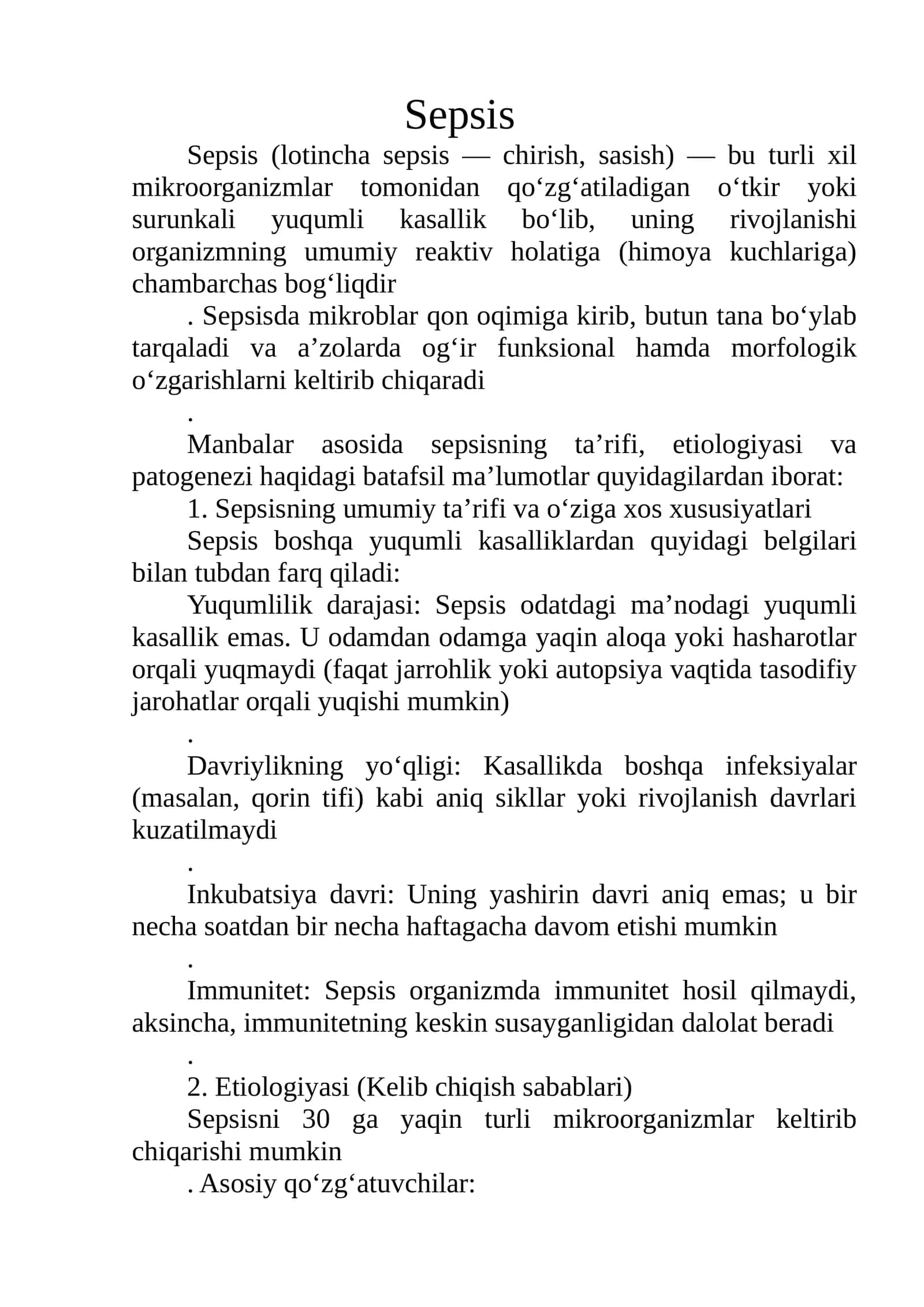 Sepsis