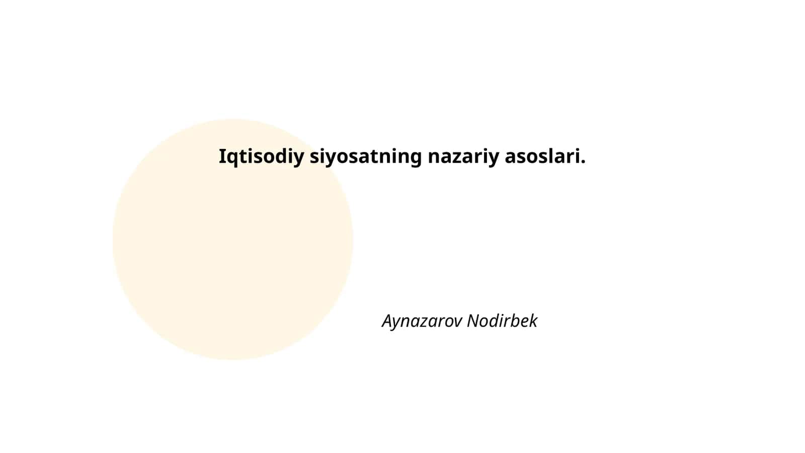 Iqtisodiy siyosatning nazariy asoslari
