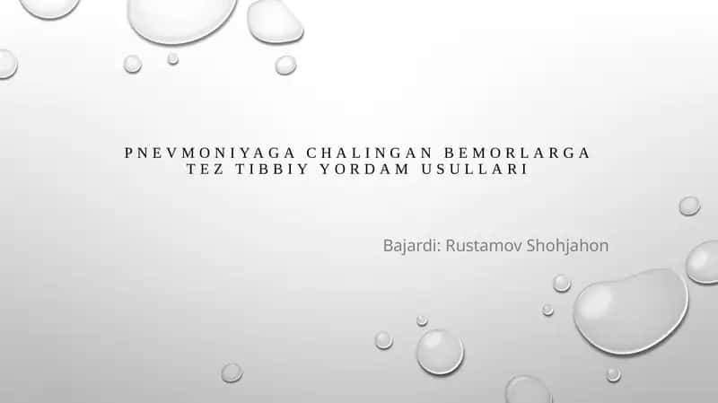 Pnevmoniyagachalinganbemorlargateztibbiyyordamusullari