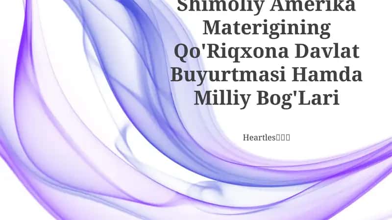 Shimoliy Amerika Materigining Qo'Riqxona Davlat Buyurtmasi