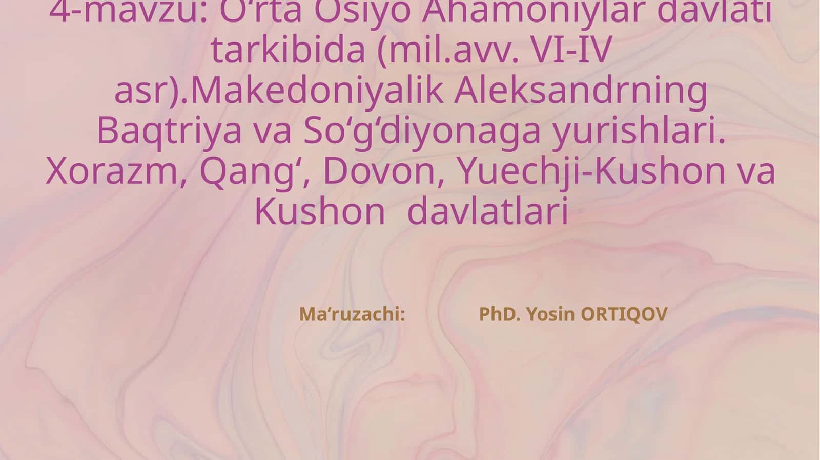O‘rta Osiyo Ahamoniylardavlati