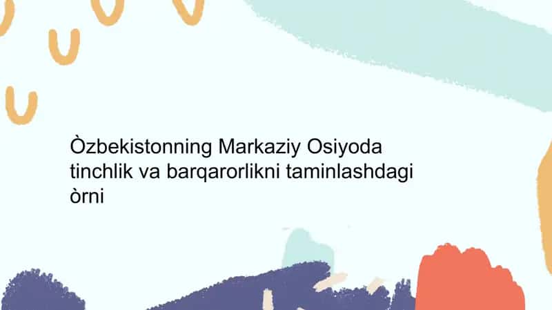 O'zbekiston Markaziy Osiyoda