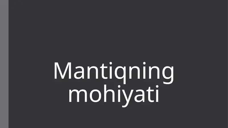 Mantiqning mohiyati