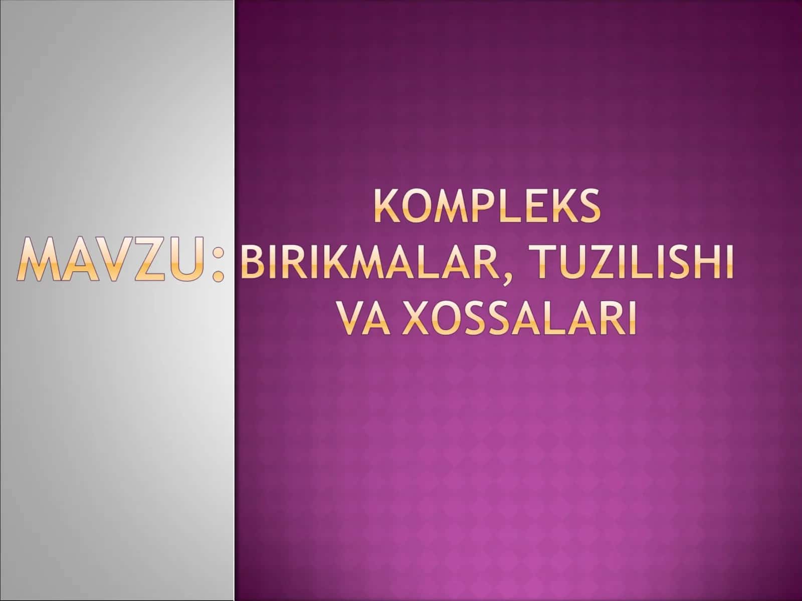 Kompleks birikmalarning tuzilishi