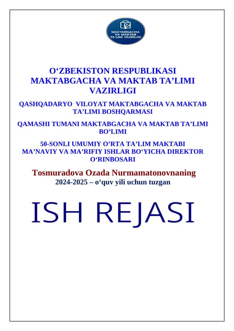 MA'NAVIY VA MA'RIFIY ISHLAR
