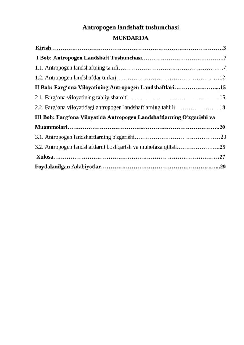 Antropogen Landshaft Tushunchasi