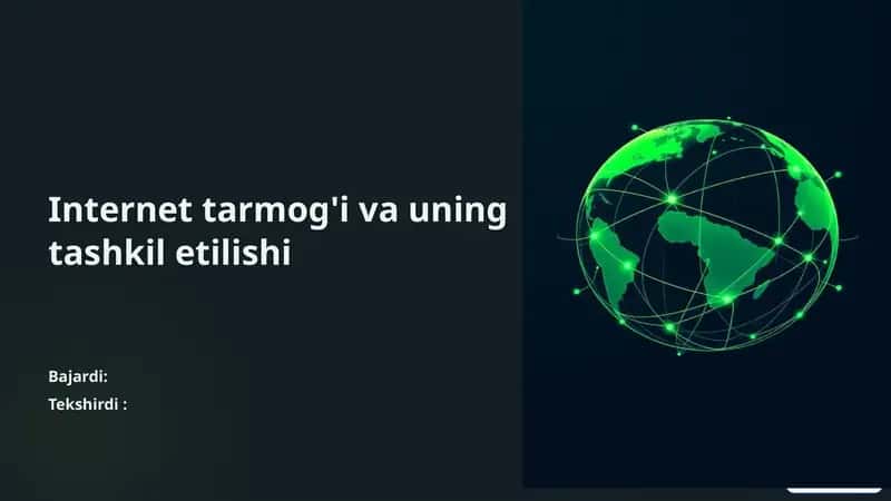 Internet tarmog'i va uning tashkil etish