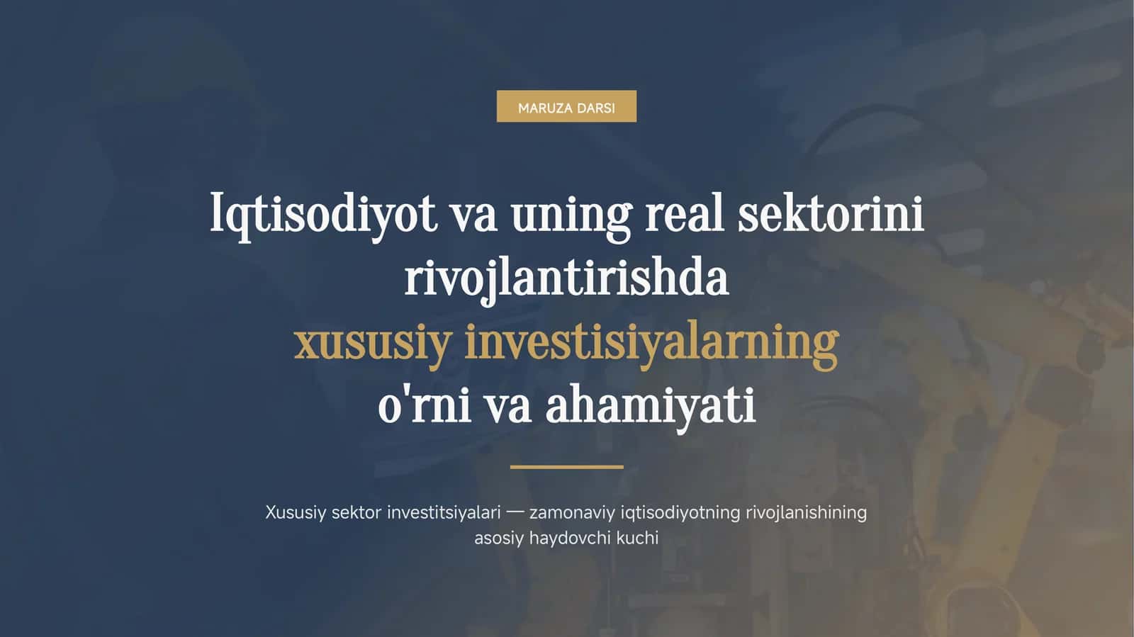 Investitsiya va real sektor