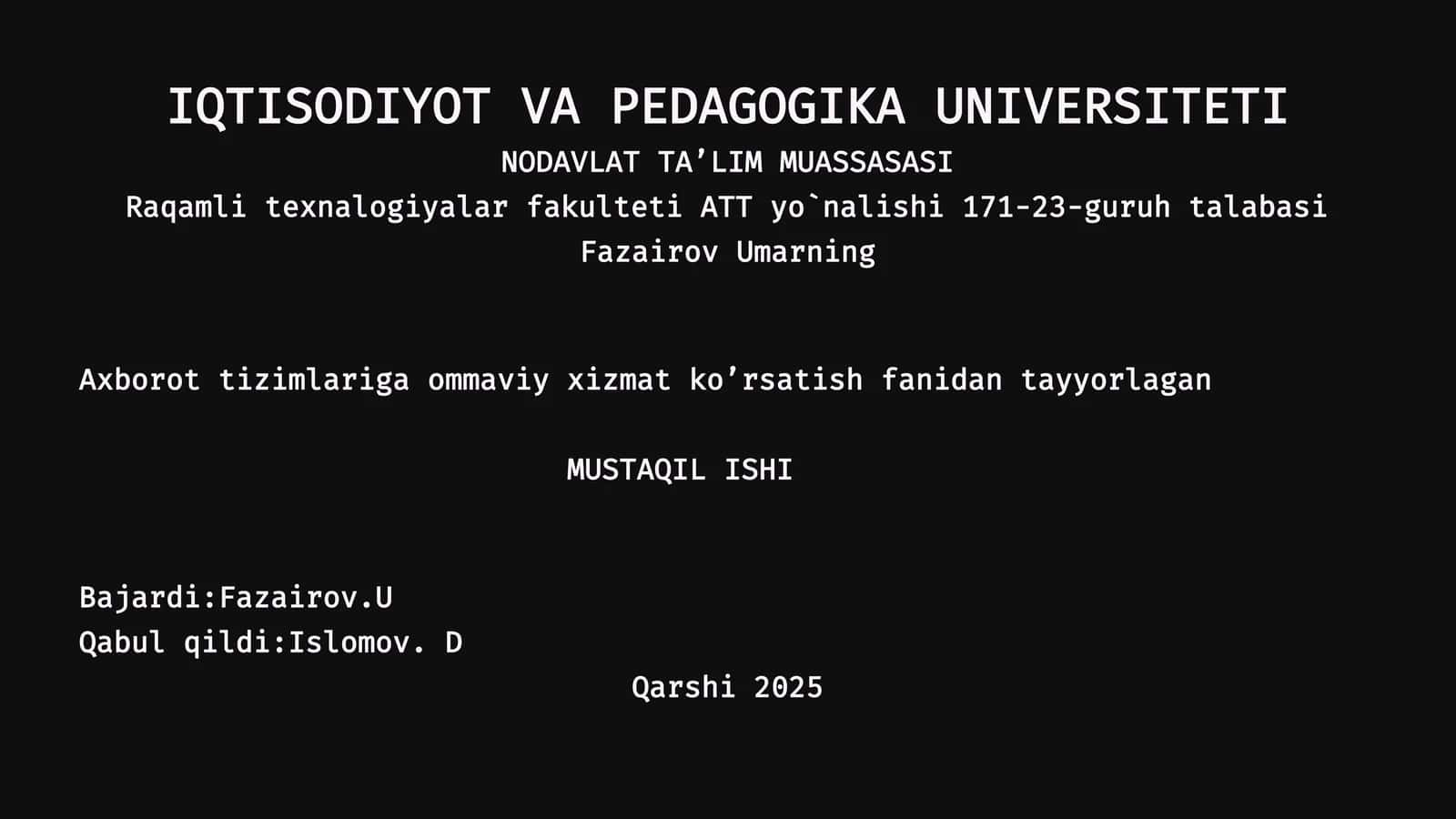 Soha nomli taqdimot