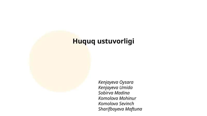 Huquq ustuvorligi