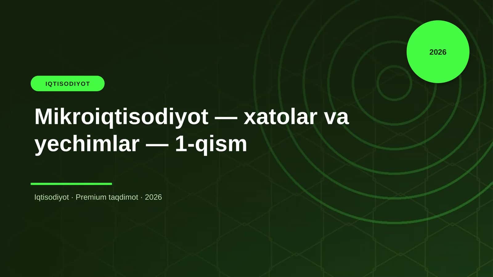 Mikroiqtisodiyot — xatolar va yechimlar — 1-qism
