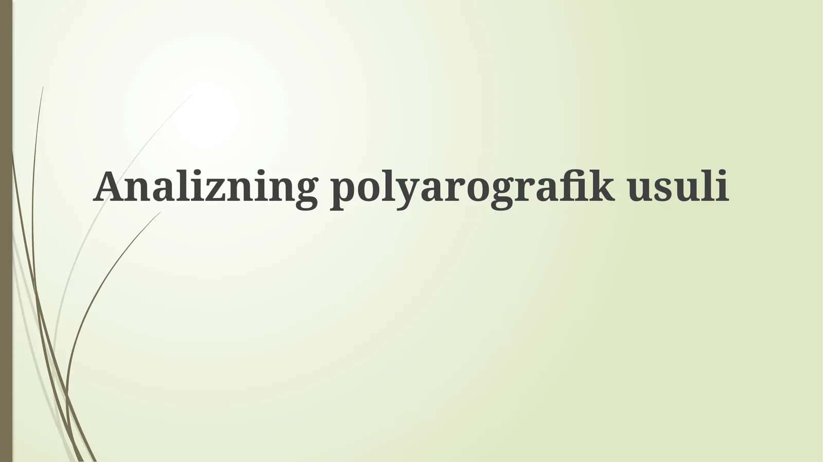 Polarografiya Analiz Metodi