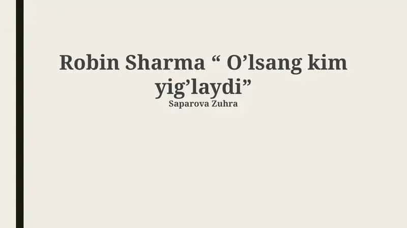 “O’lsang kim yig’laydi”