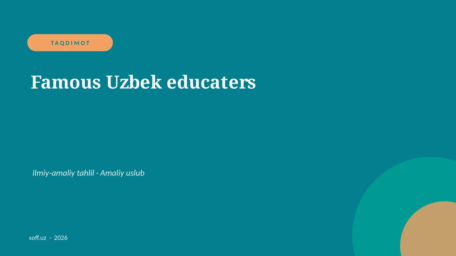 Famous Uzbek educators
