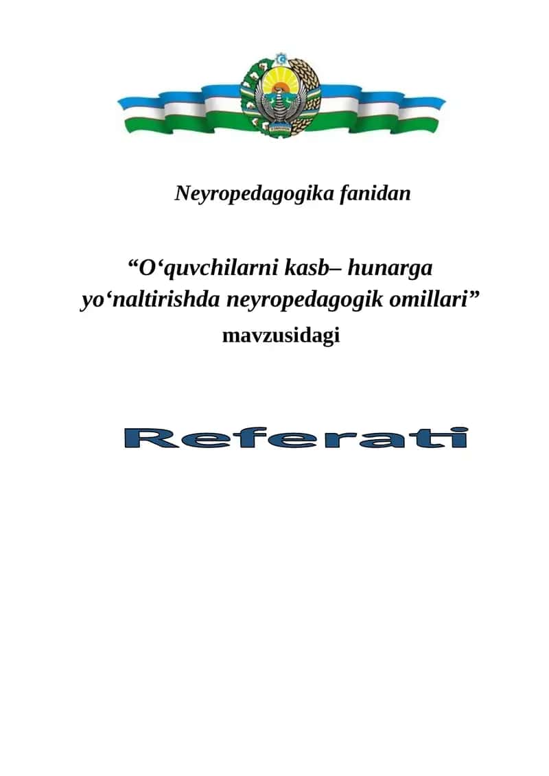Neyropedagogika fanidan