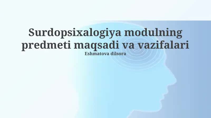 Surdopsixologiya moduli