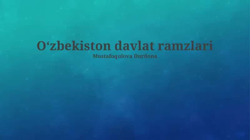 Oʻzbekiston davlat ramzlari