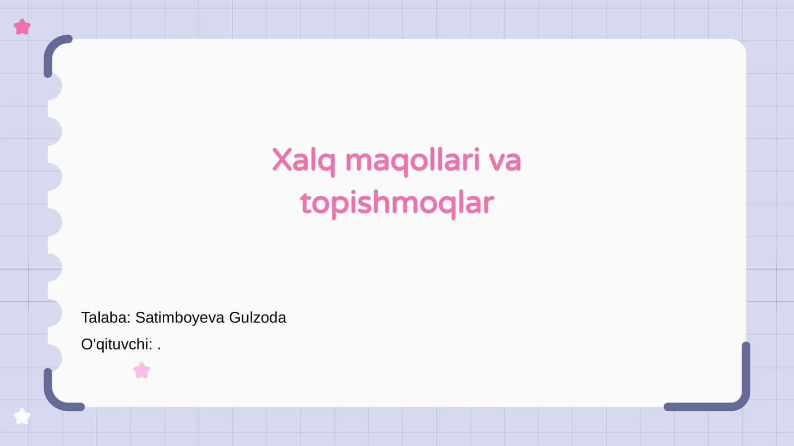Xalq maqollari va topishmoqlar