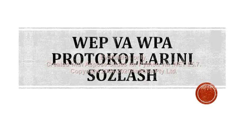 WEP va WPA protokollarini sozlash