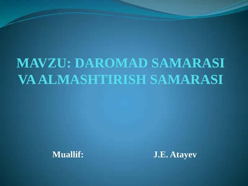 Daromad samarasi va almashtirish samarasi