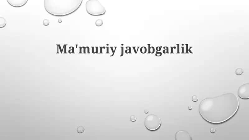 Ma'muriy javobgarlik