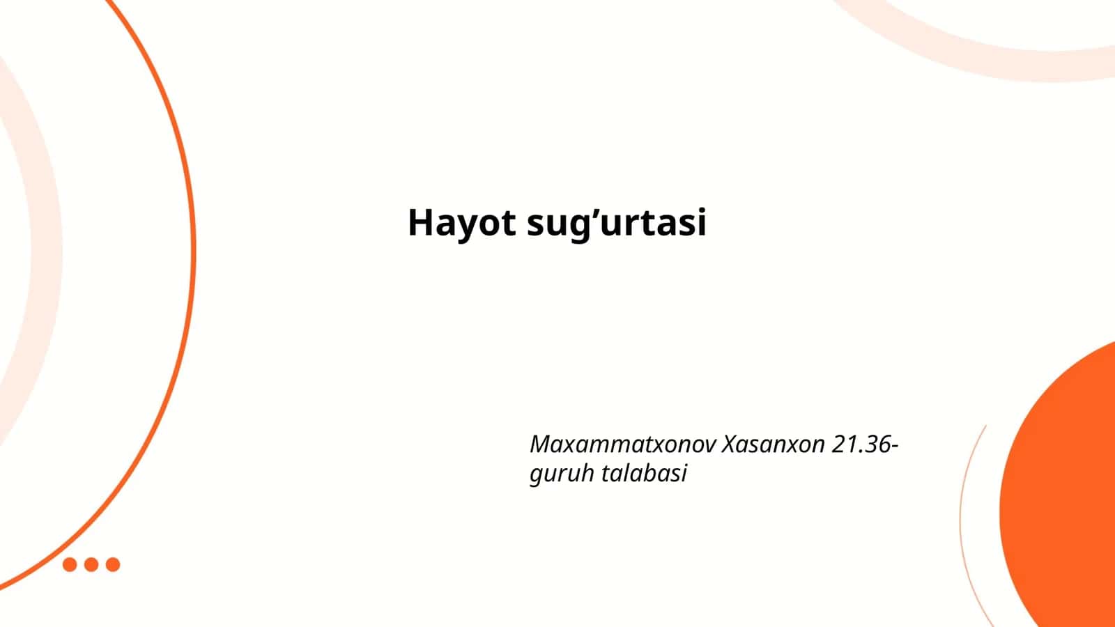 Hayot sug’urtasi