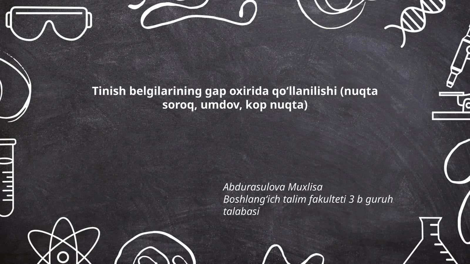 Tinish belgilarining gap oxirida qoʻllanilishi (nuqta soroq, umdov, kop nuqta)