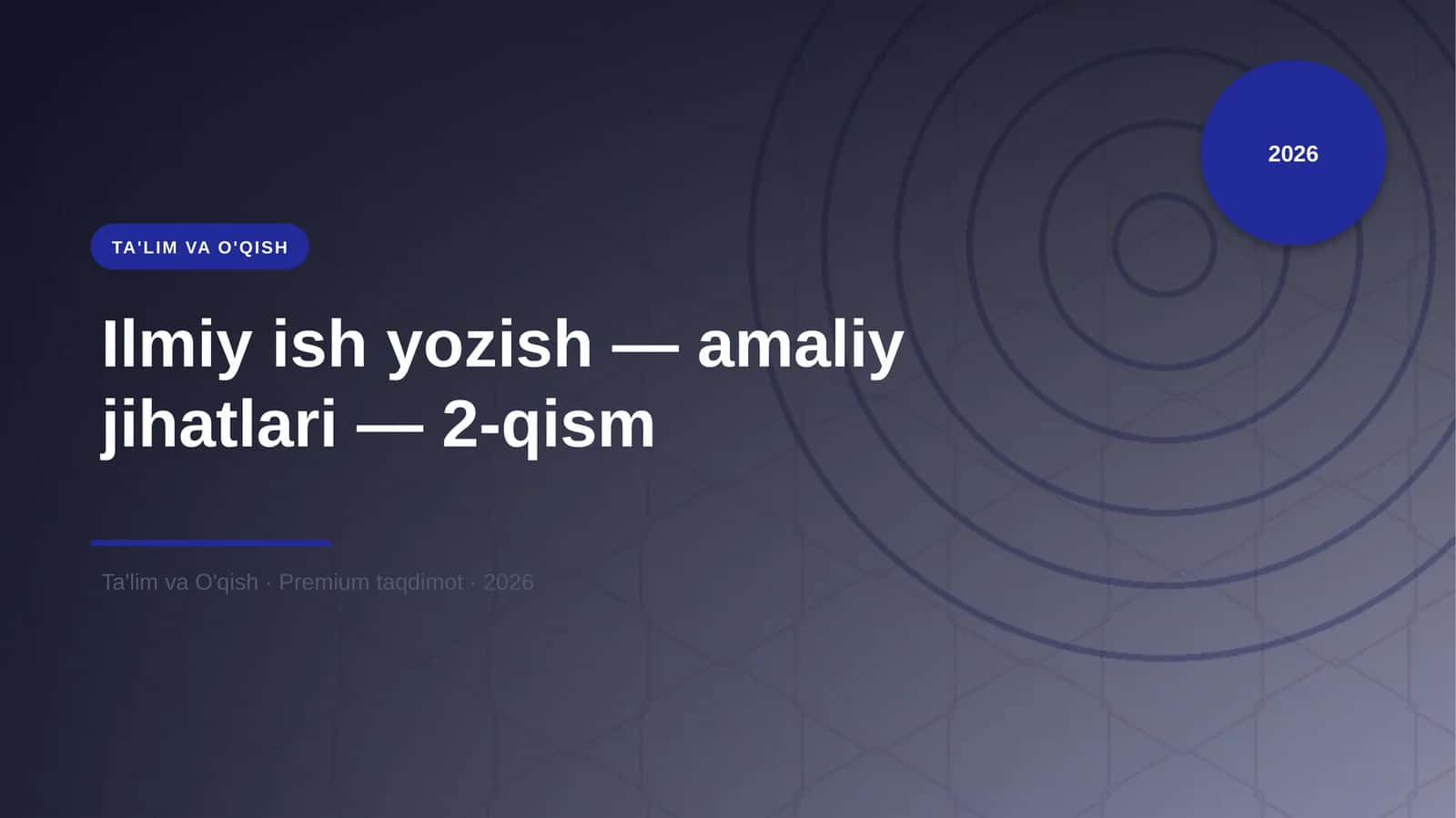 Ilmiy ish yozish