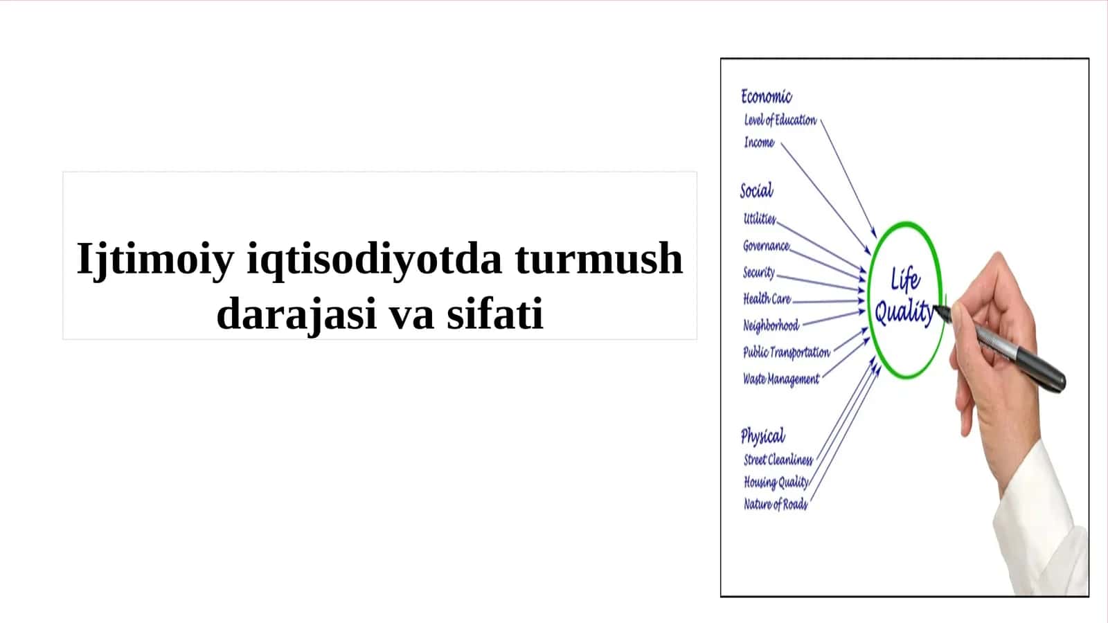 Ijtimoiy iqtisodiyotda turmush darajasi va sifati