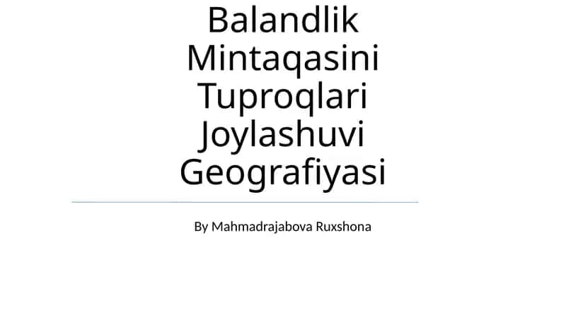 Ózbekistonda Balandlik Mintaqasini Tuproqlari Joylashuvi Geografiyasi