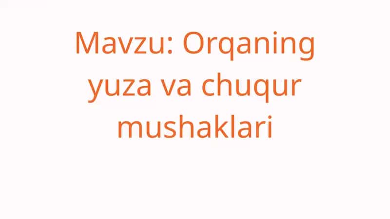 Orqaning yuza va chuqur mushaklari