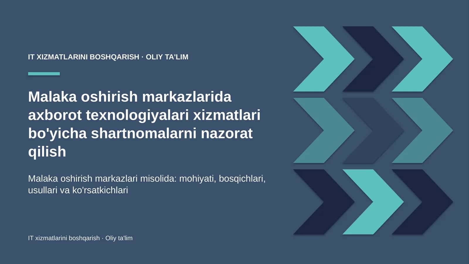malaka oshirish markazlarida axborot texnologiyalari xizmatlari bo'yicha shartnomalarni nazorat qilish 1654