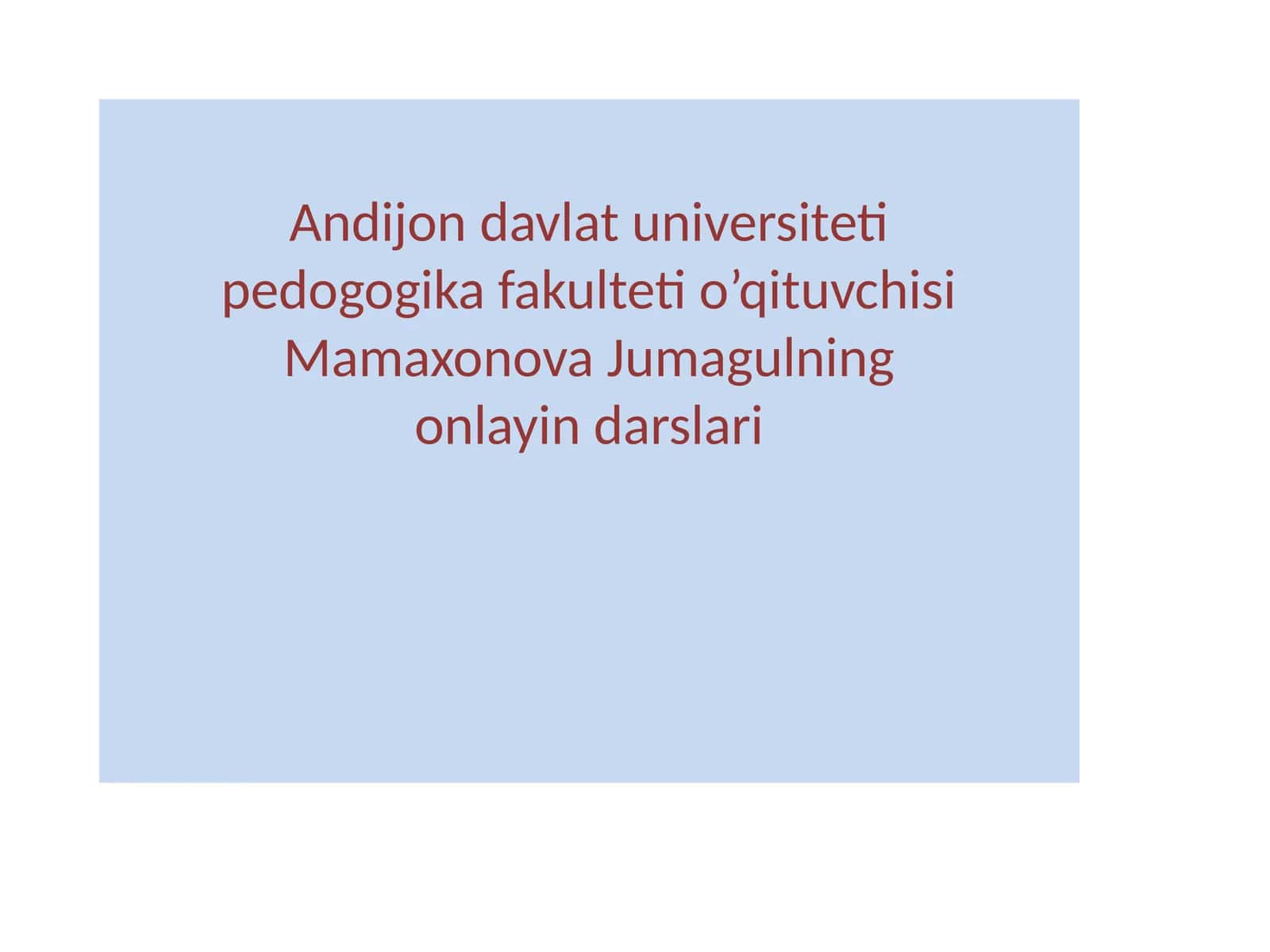 Bolalar bog’chasida ta’lim tarbiya dasturi