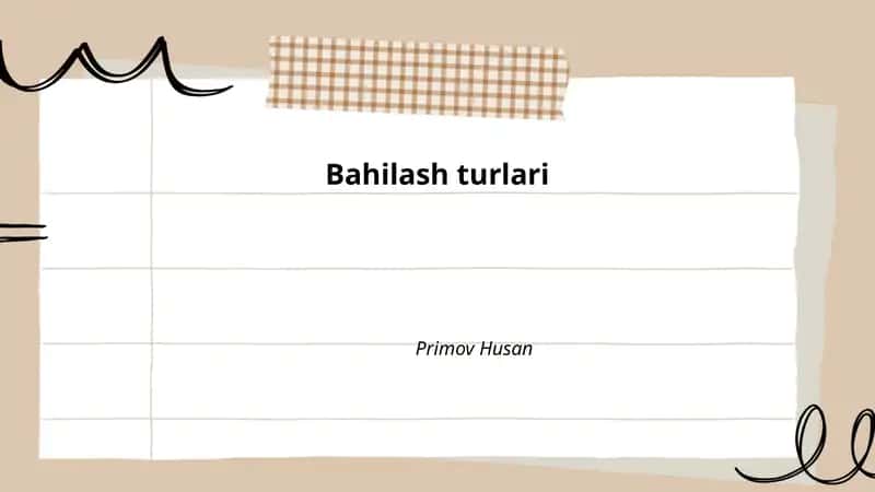 Bahilash turlari