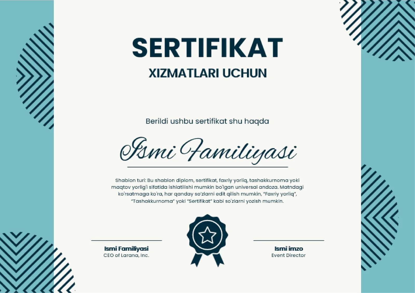 SERTIFIKAT XIZMATLARI UCHUN