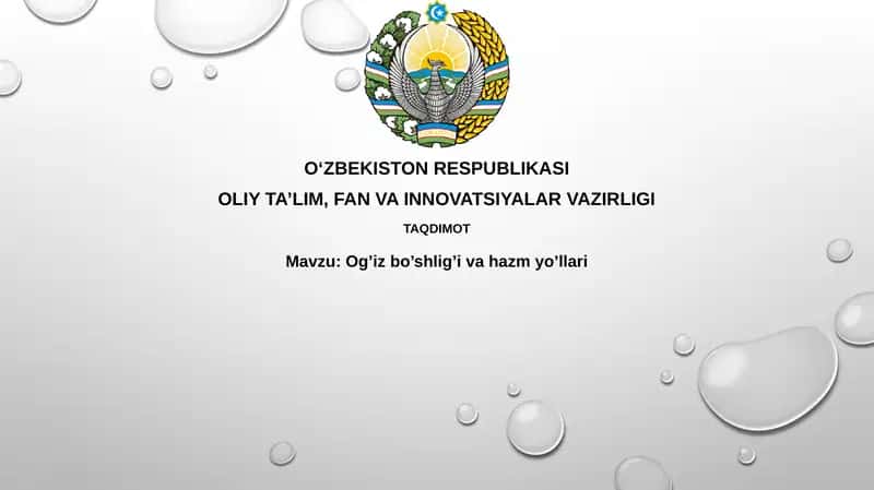 Og’iz bo’shlig’i va hazm yo’llari