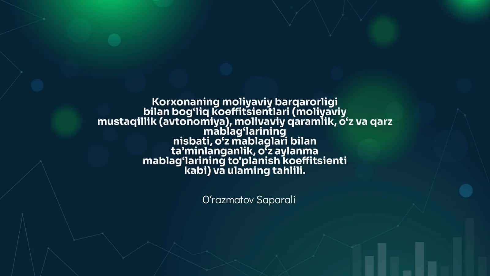 Moliyaviy barqarorlikning koeffitsientlari