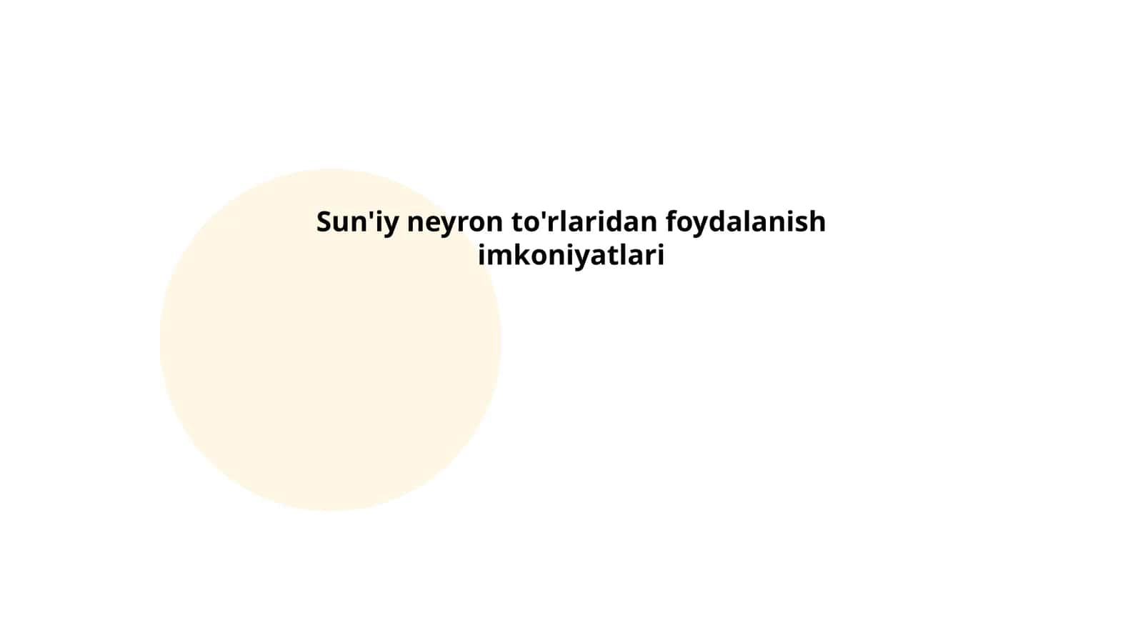 Sun'iy neyron to'rlaridan foydalanish imkoniyatlari