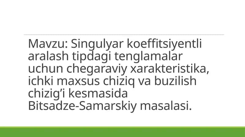 Bitsadze-Samarskiy masalasi